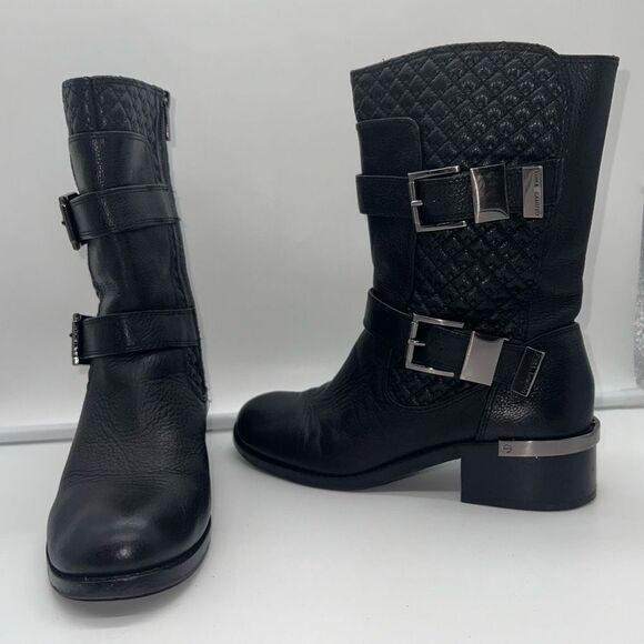 Vince Camuto Woman’s Welton Riding Mid Calf Side Zipper Leather Boots - Picture 1 of 13